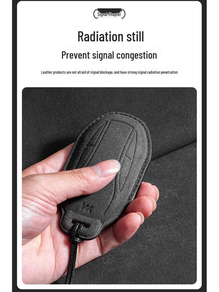 Zhiji L7 Key Cover: Suede LS7 Car Key Case with Buckle, Unisex Interior Accessory