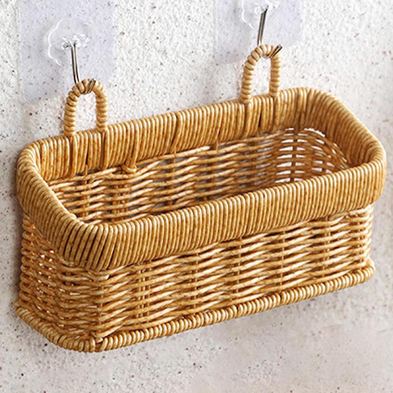 Wall Hanging Basket, Boho Style Hand-Woven Hanging Storage Baskets Ideal for Boho Room Decor, Kitchen, Garden, and Living Room