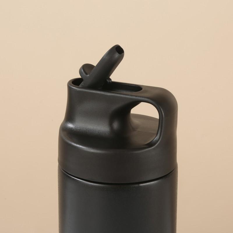 Stainless Steel Insulated Travel Mug With Straw Lid 550ml Leakproof Portable Water Bottle Office Gym Outdoor