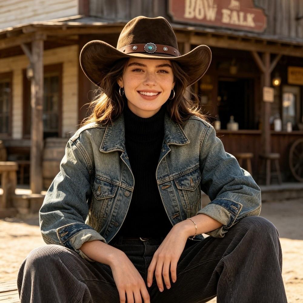 Faux Suede Western Cowboy Hat Decorative Concho Band Western Ranch Hat Cowgirl Hat Western Outfits