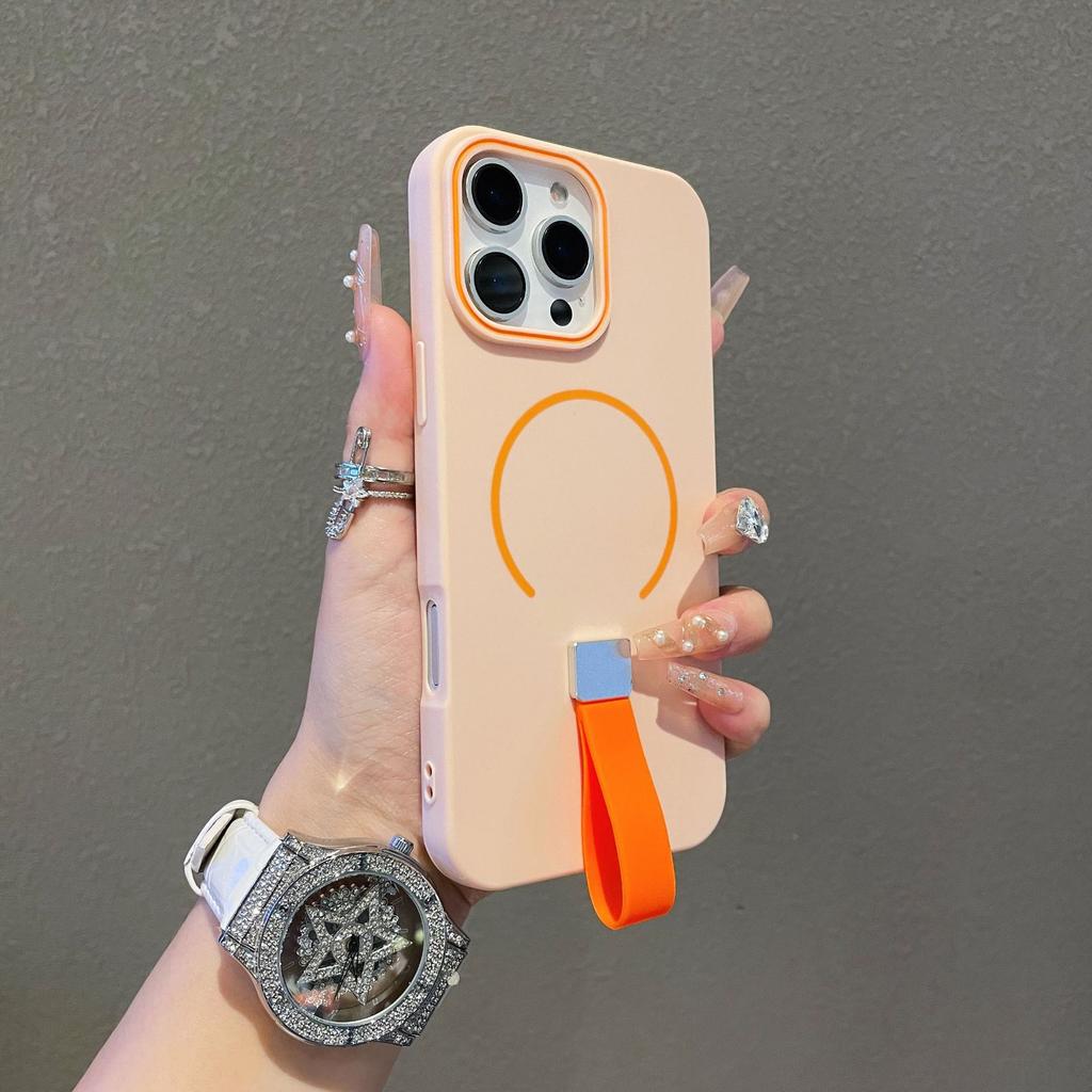 Applicable To iPhone17/17PRO Mobile Phone Case, Skin-friendly Bracket with Hand Rope, Apple 15 Anti-drop Protective Cover, Matte 16.