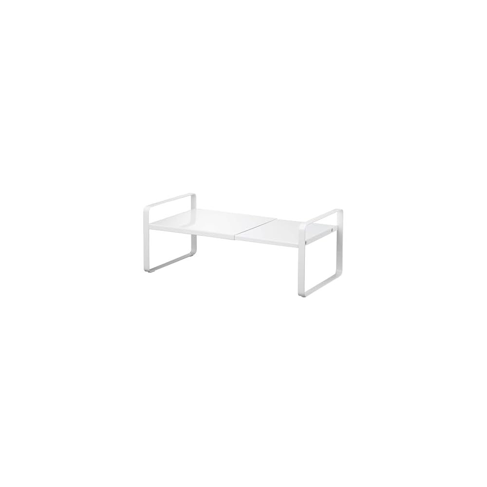Yamazaki Industries Yamazaki Extendable Storage Rack, 2 Tiers, White, Approx. W27-45 x D20 x