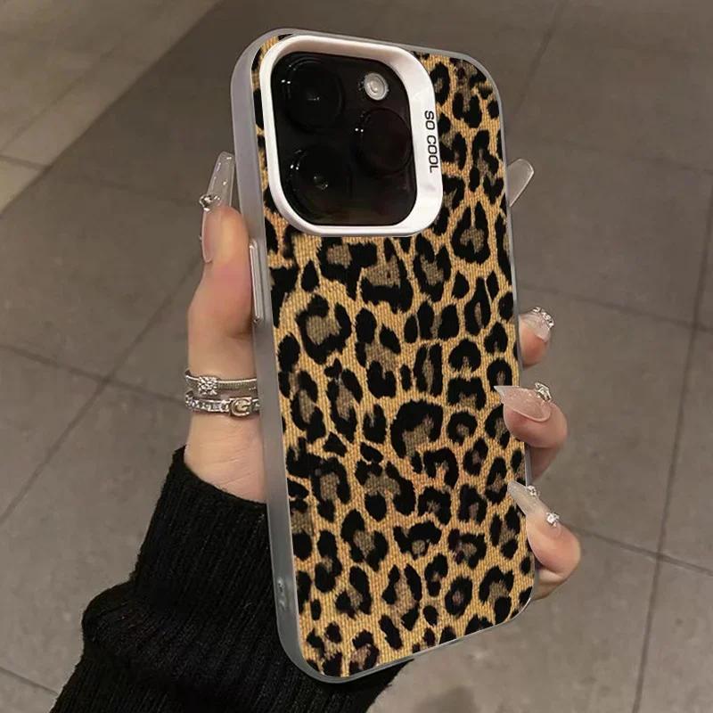 Brown Leopard Anti-drop Armour Phone Case for Samsung A55 5g Case S25 S23 S24 Ultra A34 A15 A35 A54 A53 A13 A16 S22 S21 FE Cover