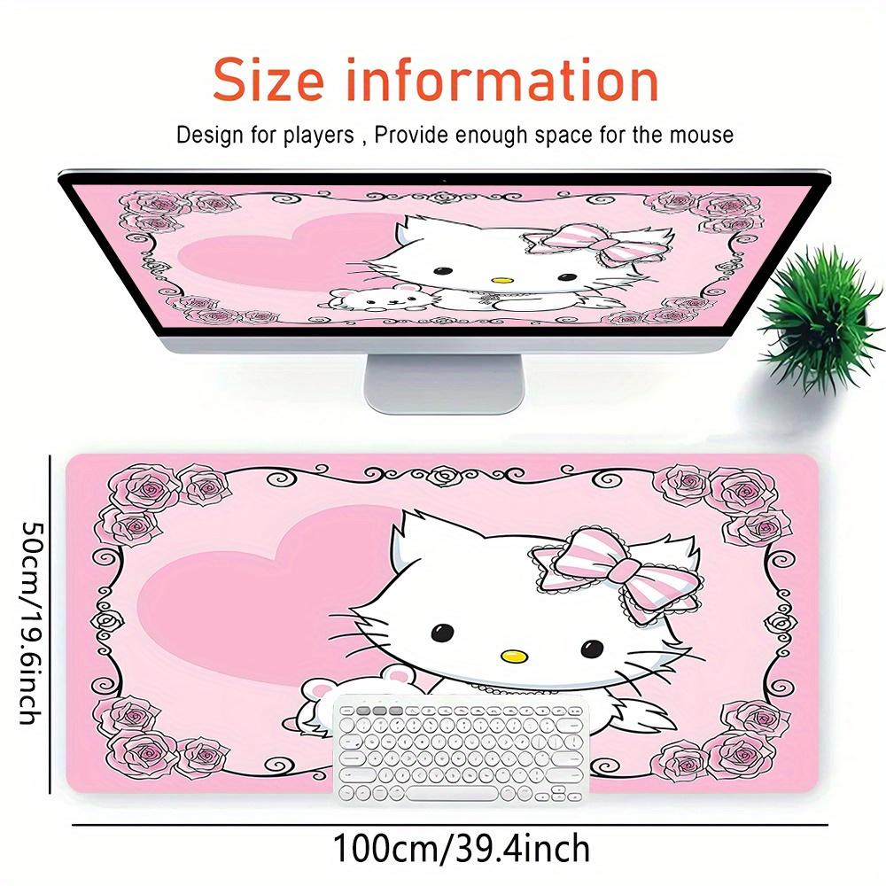 Hello Kitty, Cute Themed XXL Mouse Pad - Non-slip Rubber Desk Mat for Gaming and Office Use, Multi-Function Keyboard  0826070a