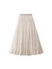 Summer Midi Flare High-Waist Mesh A-Line Pleated Skirt 9361