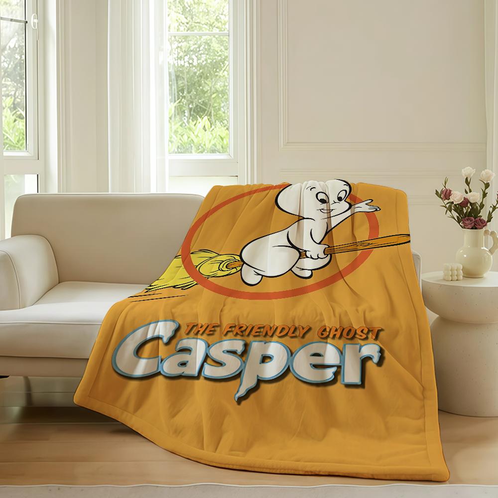 COPERTA CARTONE ANIMATO C-Casper-R il Fantasma Amichevole Per Divano Ufficio Letto Aereo Viaggio Dormire Leggere Rilassarsi Campeggio Morbida E Calda