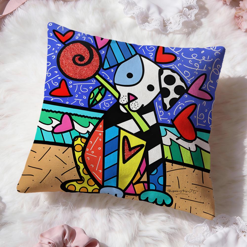 B-Britto Art Design Kissenbezug Premium Komfort Wendbarer Kissenbezug -Zwei in Einem Design für Jedes Zimmer & Autoinnenraum