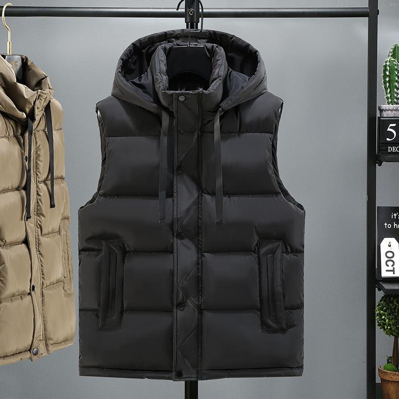 

Couple cotton vest men s sleeveless cotton-padded jacket men s slim-fitting thick vest men s green vest cotton vest tide M (80-50 kg) чорний