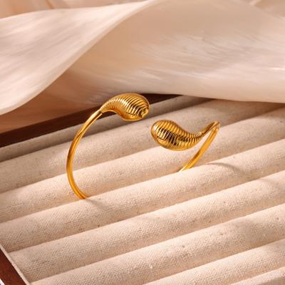 Stainless Steel Water Drop Open Bangle Bracelet for Women Minimalist Gold Color Dainty Wrist Cuff Bracelet  Jewelry Gift