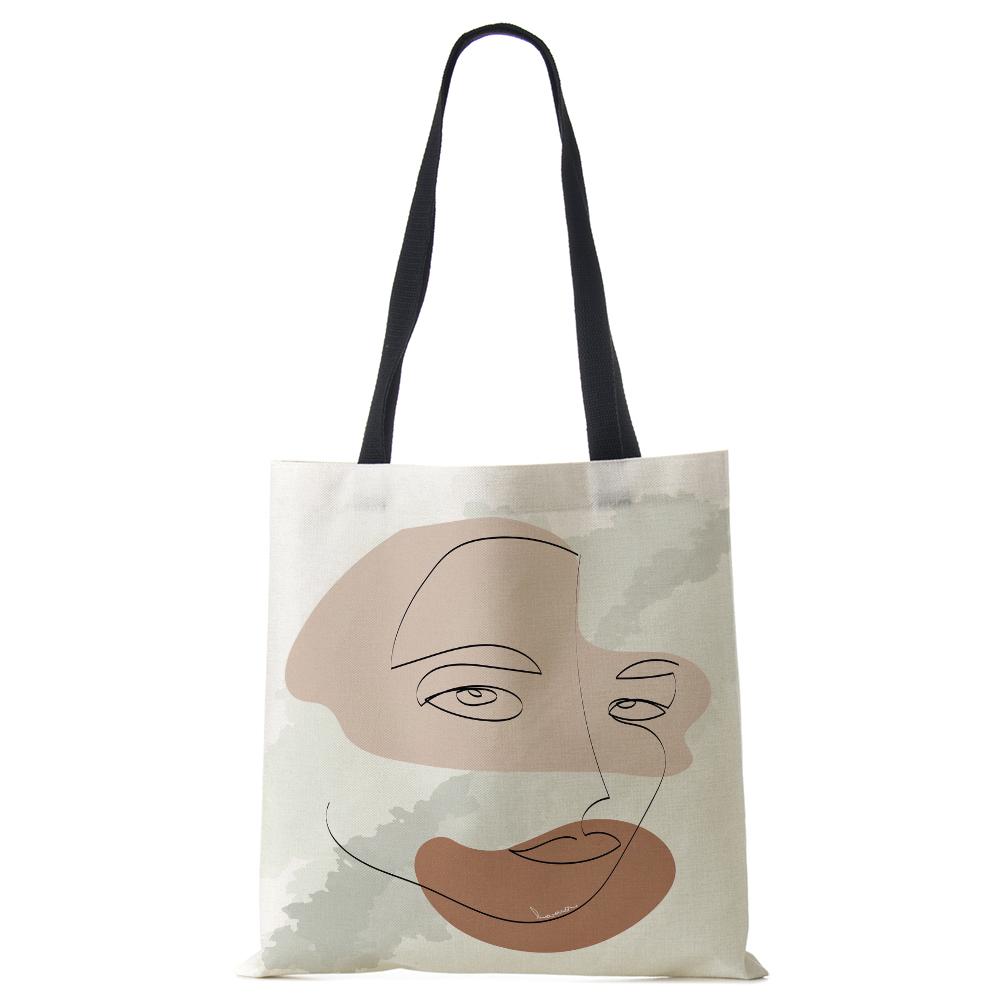 

Женская сумка Холщовая сумка-тоут с художественным принтом Повседневная Дорожная Пляжная Подарочная сумка CLE