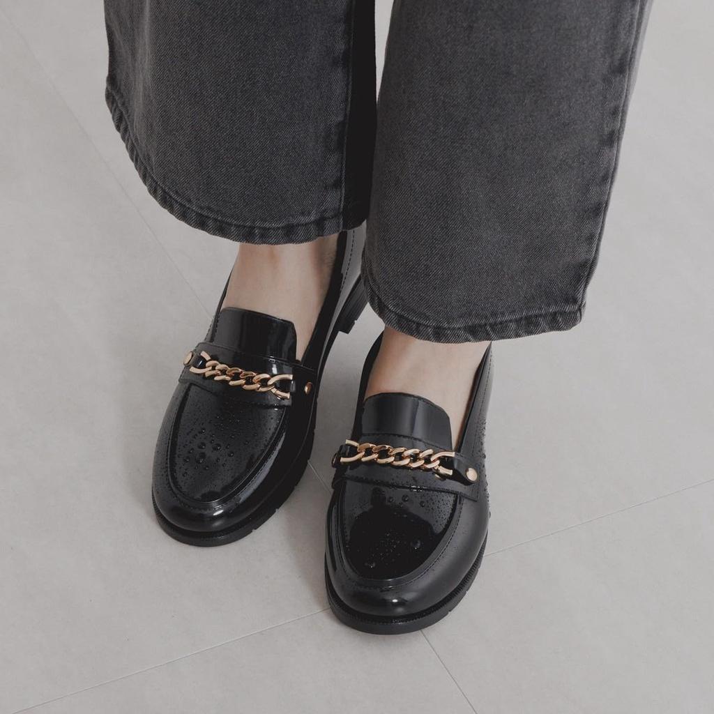 Himiko (Himiko) Rain Shoes, Waterproof, Rain Shoes, NICAL Rain Loafers 554001, Black, Size 245