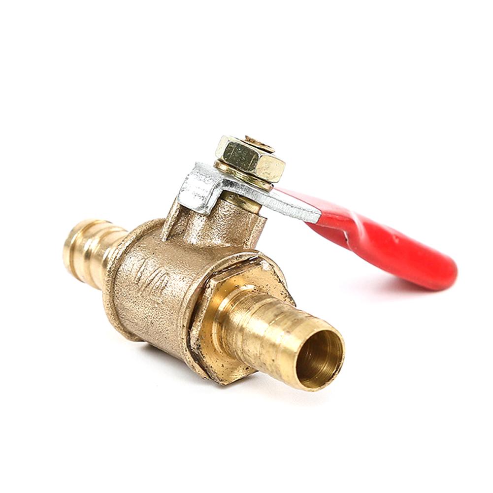 1/4 Kleines Ventil 6mm 8mm 10mm 12mm Schlauchtülle Inline Messing Wasser Öl Luft Gas Hahn Absperrventil Kraftstoffleitung Kugelhahn Rohrverschraubungen mit rotem Griff