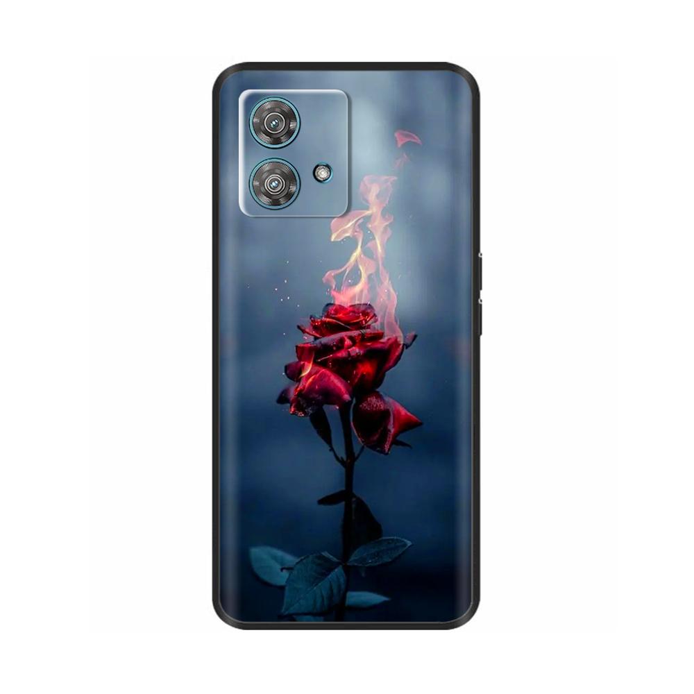 For Motorola Edge 40 Neo Case Cute Soft Black Silicone Phone Back Cover for Moto Edge40 Edge 40 Neo Protective Shell Cases Coque