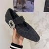 Fashion Warm Fleece 3CM Women Mary Jane Shoes Fashion Crystal Buckle 2025 Spring Wedding Party Female Shoes