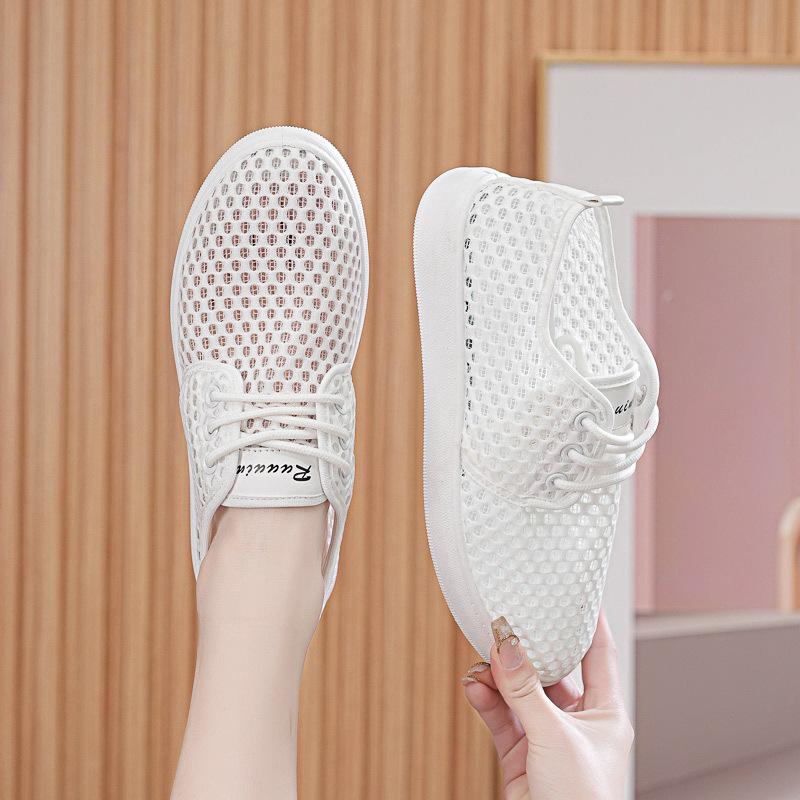 Summer Women's Non-slip Flying Woven Shoes Sports Shoes Breathable Fitness Running Casual Shoes