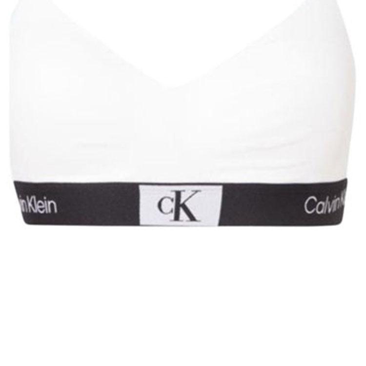 Calvin Klein Modern Attraction 1996 Logo Print Wireless Triangle Cup Lingerie Set Women Lingerie White QF7218-100+QF7222-110