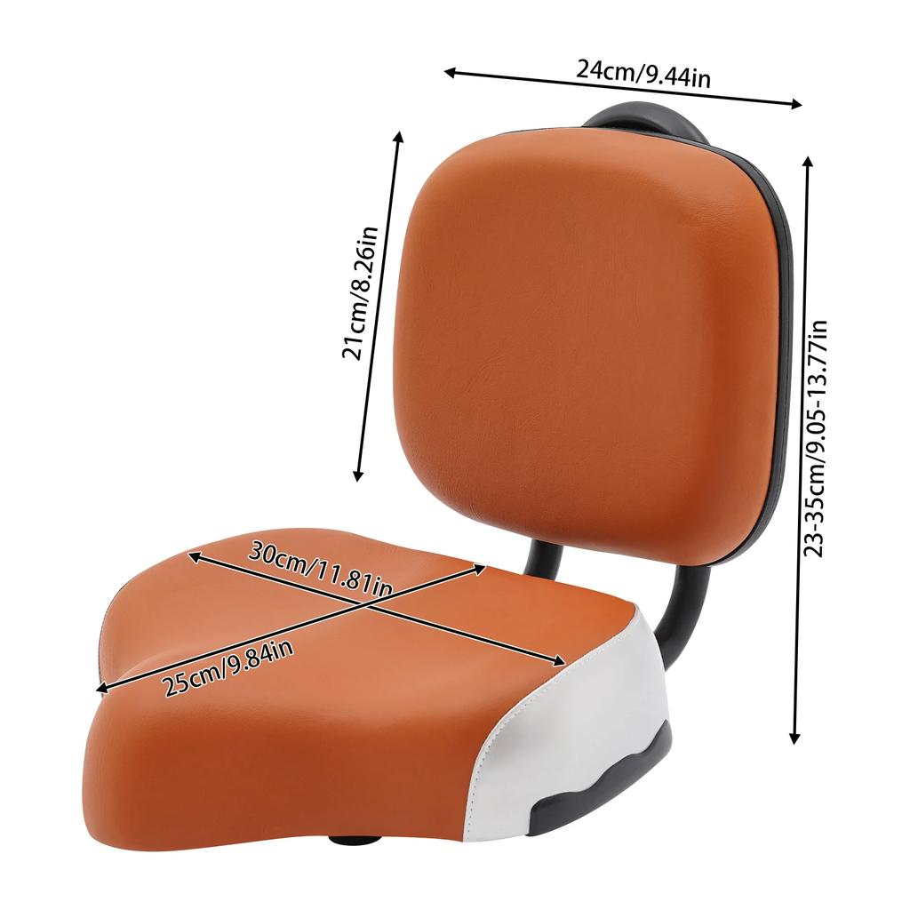 Bicycle Tricycle with Backrest Seat,Adjustable Height 23-35 cm,Comfortable Cushion for Long Rides,High-Quality Polyethylene,Gray