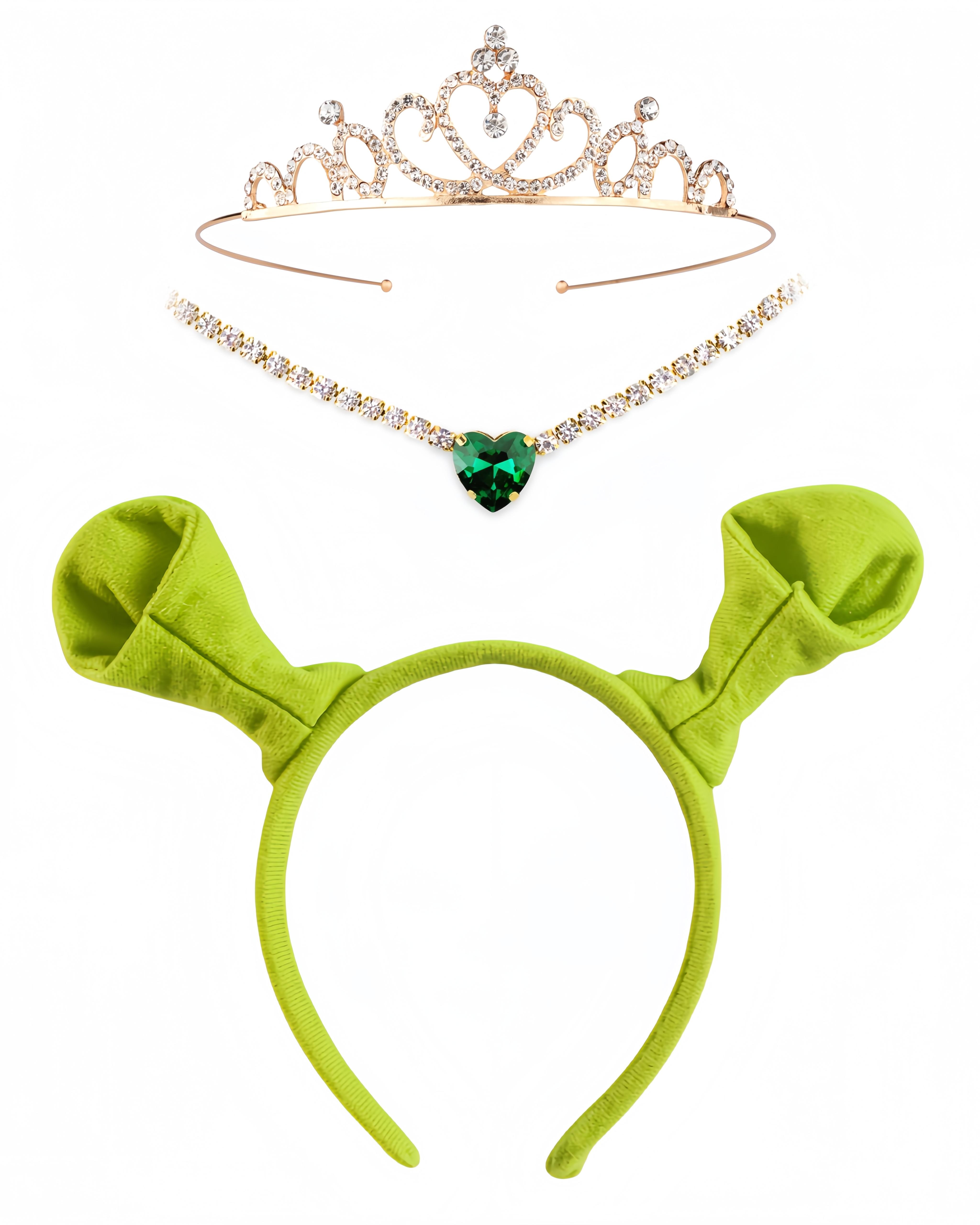 Schattig Groen Monster Shrek Oor Antenne Haarband Stof Gezichtsreiniger Haarclip Hoofddeksel Cartoon Dier Monster Hoofdband Vakantiefeest
