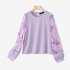 ZANZEA Women Casual Floral Print Splice Long Sleeve Round Neck Loose Blouse