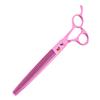 Napson Pink 8.0" Pet Grooming Scissors Set: Straight, Curved & Thinning (4 Pieces)