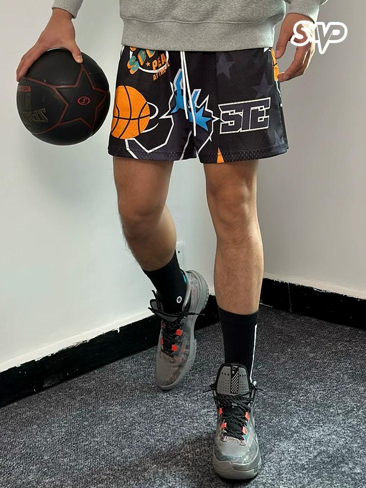 Smvp Cyberpunk Basketball Shorts Men's American-Style Training Shorts Summer Breathable Mesh Fitness Sports Pants