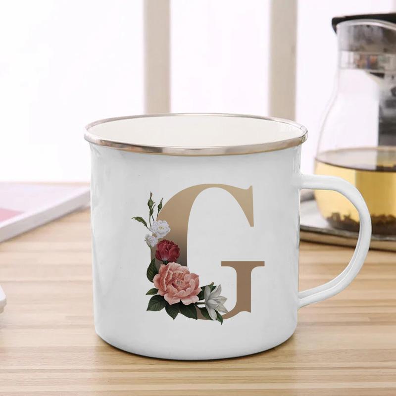 26 A To Z Initials Glod Letter Mugs Print Enamel Mug Coffee Cup Drinkware Personalized Gift Unusual Tea Cup Cupshe Custom Cups