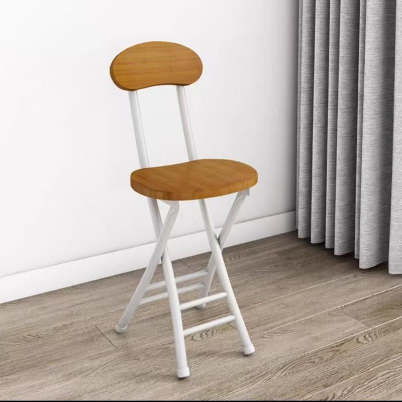 Portable Folding Chair With Backrest Home Dining Student Dorm Office Training Lightweight Metal Frame