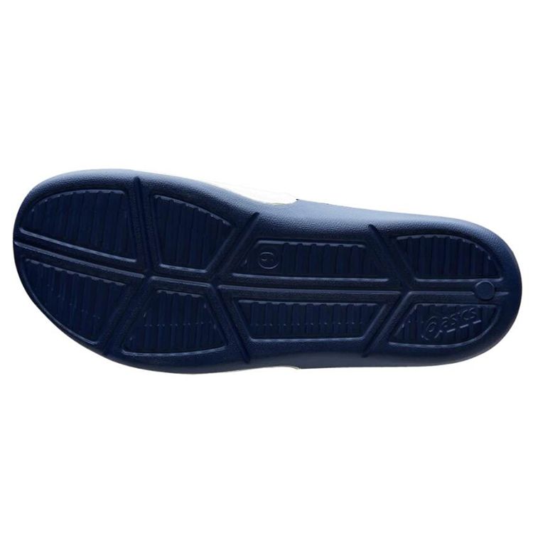 Asics Durable Lightweight Rubber Sole Slide Sandals Unisex Footwear White Blue 1173A005-100