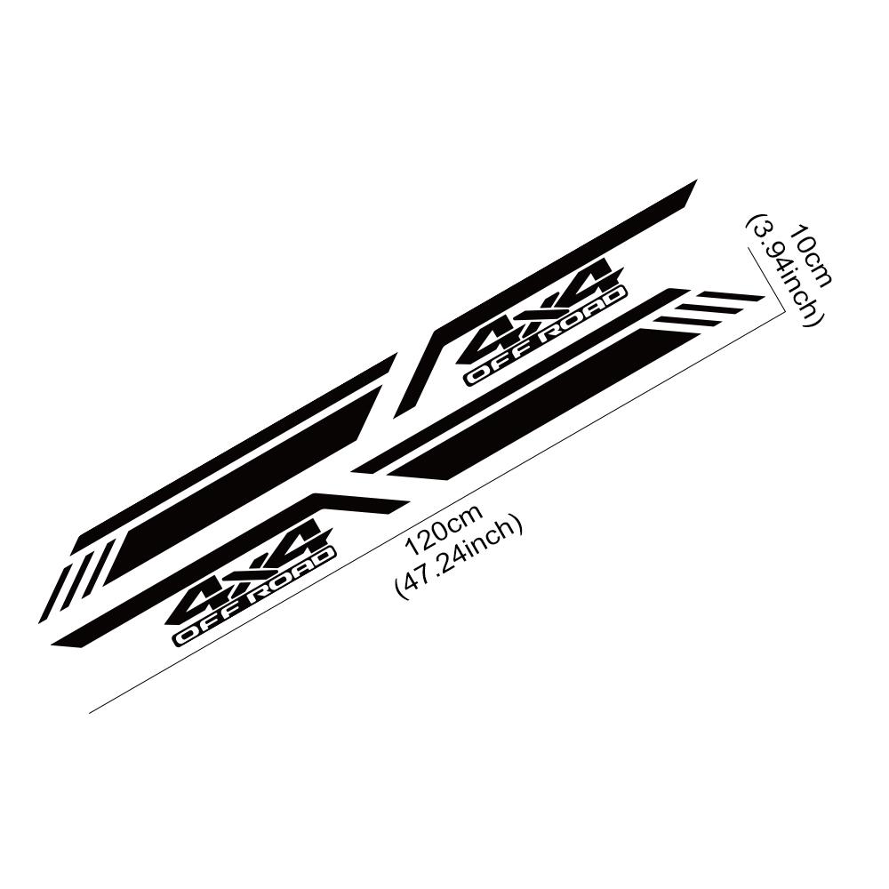 120x10cm Car Stickers Decals 4X4 Off Road Graphics Vinyl Decal Car Pickup Truck Side Sticker Auto Styling Decoration Accessories