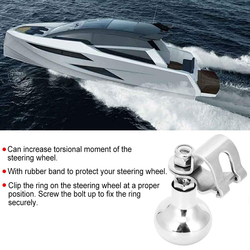 Steering Wheel Spinner Qiilu Car Steering Wheel Knob, Universal Steering Wheel Knob Auxiliary Steering Wheel Control for Powerball Yacht Boat