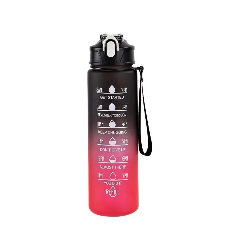 800ml Gradient Color Plastic Sports Water Bottle Leakproof Portable Water Cup for Gym Travel Outdoor Drinking Bottle