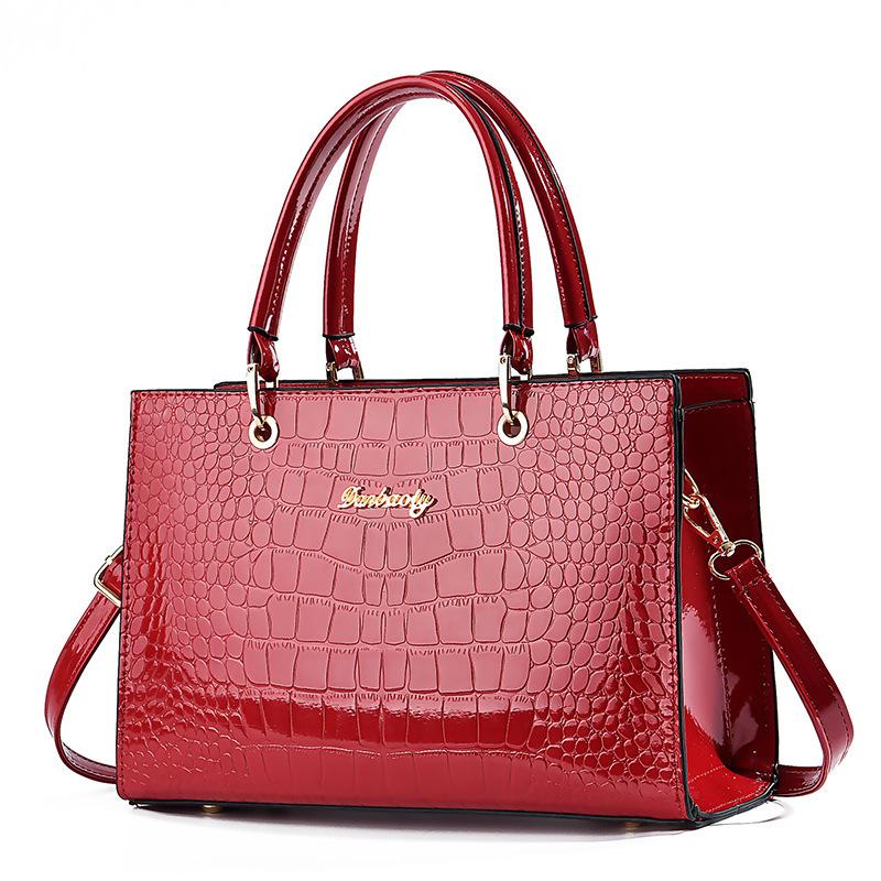 

Новая женская сумка из лакированной кожи, модная, большая вместимость, сумка через плечо, высокое качество, женская сумка