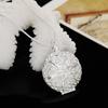 925 Sterling Silver Round Hollow Pendant Necklace Wedding Fashion Jewelry