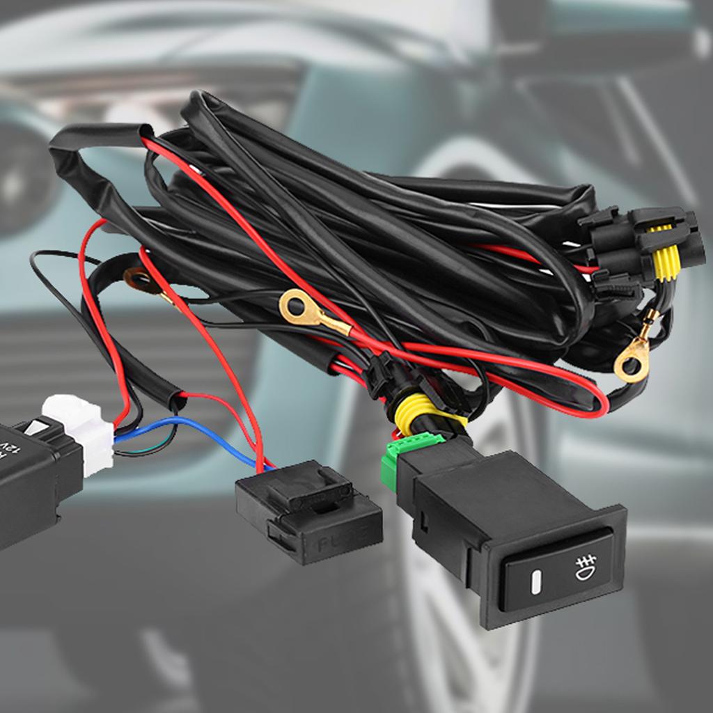 Switch Wiring Harness Kit LED Switch Wiring Relay ON-OFF Spot Light Switch LED Light Bar Wiring Harness Wiring Harness for Car