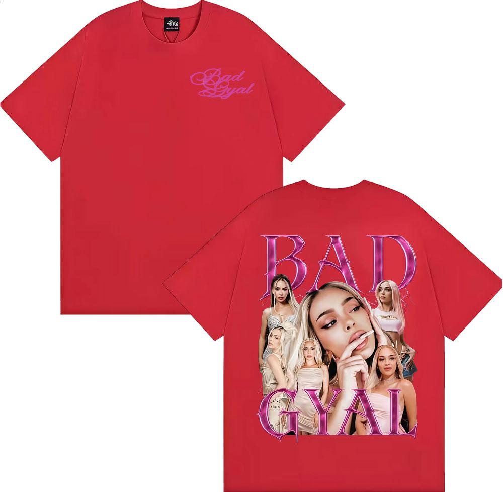 

Singer Bad Gyal Vintage 90s Graphic T Shirts Unisex WOMEN Harajuku Aesthetic Trend Tshirt Casual Loose Cotton Short Sleeve T Shirt S