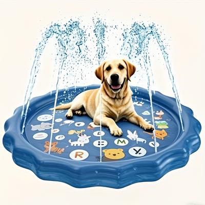 Heavy-duty Outdoor Pet Bath Basin with Water Spray Function - Anti-slip Dog Water Play Cooling, Water Spraying, and Ice Cooling