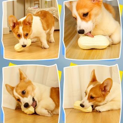 Tooluck - Durable and Sound Peanut-Shaped Dog Toy Ball for Grinding Teeth and Relieving Boredom