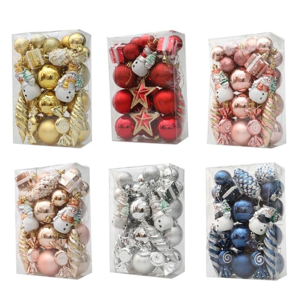 29/20Pcs Candy Cane Pine Cone Christmas Tree Balls Hanging Christmas Pendant  New Year