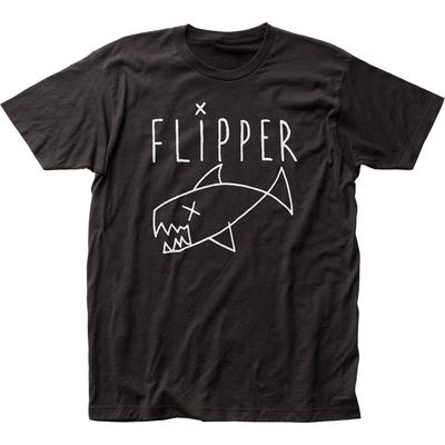 Flipper Logo T Mens T-shirt Rock and Roll Music Classic Band Tee New Black