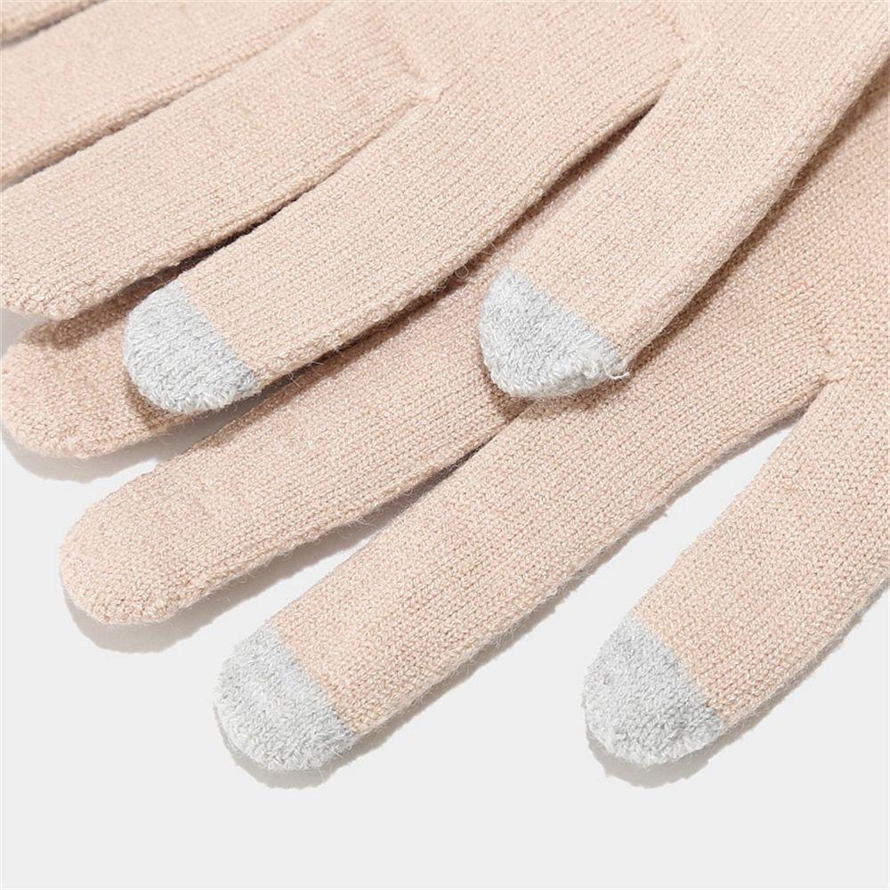 Fashion Winter Thick Knitted Beanie Cap Hat Scarf Gloves Set Ladies Hat Touchscreen Gloves Warm