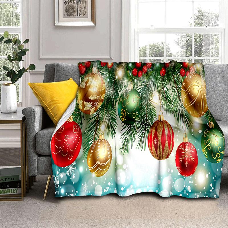Cartoon Merry Christmas Santa Claus Christmas Tree Festival Gift Blanket,Soft Throw Blanket for Home Bedroom Bed Sofa Cover Kid