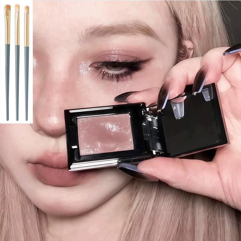 Make up a Single One! Crystal Gray Pink Monochrome Eyeshadow High-Gloss Flash Multi-Purpose Cream Smoked Pearlescent Thin and Glittering Blue Sequin