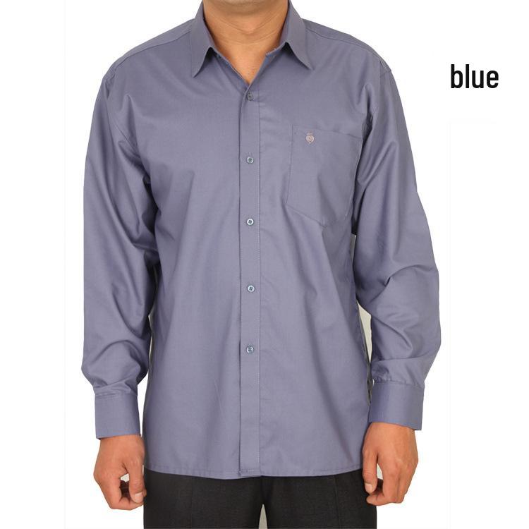 Men's Summer Loose Cotton Shirt for Middle-aged and Elderly