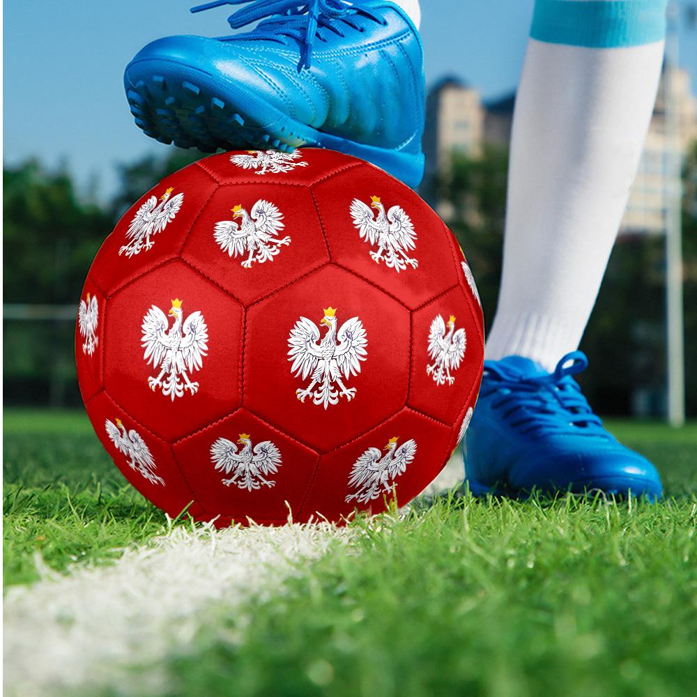 Poland Theme Soccer Ball Size 5 Soccer Ball Soft Touch Professional Training Football for Outdoor Sports