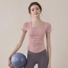 Yoyou Women's Summer Slim-Fit Short Sleeve Yoga & Pilates Fitness Top J33441DY