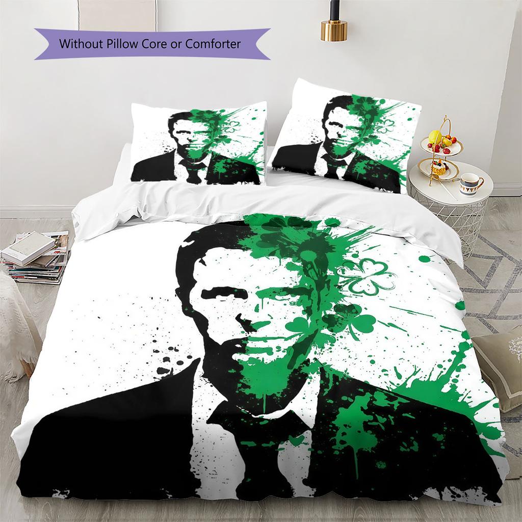 Fight Club Muster Bettwäsche Tagesdecke Set Tagesdecke Bezug Kissenbezug Heimdekoration Geburtstagsgeschenk (1 Bettbezug + 2 Kissenbezüge, ohne Füllung)