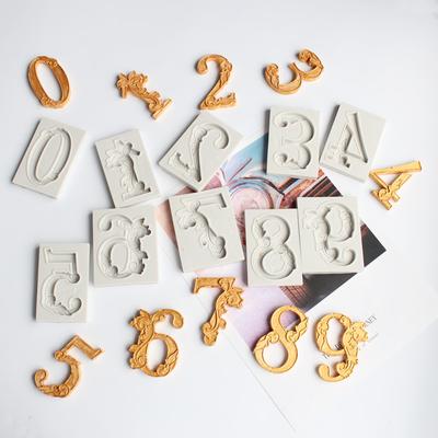 0-9 Pattern Digital Silica Gel Mold Turned Sugar Soft Pottery Clay Drop Rubber Cake Decoration Mold Jewelry Accessories