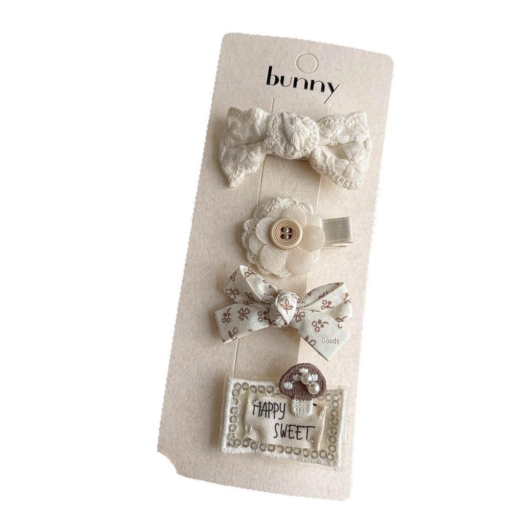 Kids' Soft Cartoon Rabbit Pearl Hair Clip Set - Non-damaging & Cute