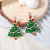 Christmas Tree Alloy Drop Earrings with Creative Design for Women