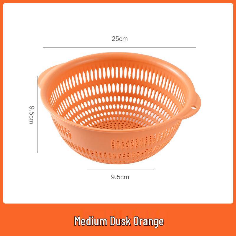 Three-Piece Kitchen Set: Vegetable Washing Basket, Drain Basket, and Fruit Plate